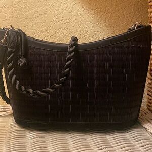 Black Tatami Woven Purse